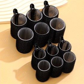 Resim 18 adet Klipsli Isımsız Saç Kurutucu Seti - Kendinden Yapışkanlı, Tüm Saç Uzunlukları için Isımsız Kurular - Kadınlar için DIY Stil Araçları, Salon Saç Kurutucuları 
