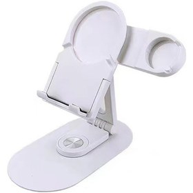 Resim Xemu Sx08 Magsafe Şarj Bölmeli Telefon - Akıllı Saat Standı - Beyaz Beyaz 