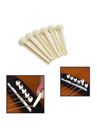 Resim Midex Sn-10wh Akustik Gitar Köprü Pimi 6 Adet Beyaz 