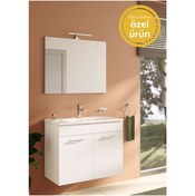 Resim VitrA Ardea 67073 Banyo Dolabı Seti Kapaklı 80 Cm Parlak Beyaz 