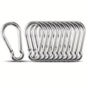 Resim 10/30 adet Ağır Hizmet 3.99 cm Karabin Klipleri - 304 Paslanmaz Çelik Bahar Snap Klipleri Kamp, Yürüyüş, Halat, Zincir, Anahtarlar ve Yüzükler için - Dayanıklı Metal Klipler Korozifin Aşınmaya Dayanıklı Kaplama ile, Kamp Aksesuarları, Anahtar Yüzük Klipleri, Şık Metalik Kaplama, Korozifin Aşınmaya Dayanıklı Malzeme 
