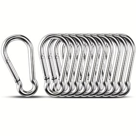 Resim 10/30 adet Ağır Hizmet 3.99 cm Karabin Klipleri - 304 Paslanmaz Çelik Bahar Snap Klipleri Kamp, Yürüyüş, Halat, Zincir, Anahtarlar ve Yüzükler için - Dayanıklı Metal Klipler Korozifin Aşınmaya Dayanıklı Kaplama ile, Kamp Aksesuarları, Anahtar Yüzük Klipleri, Şık Metalik Kaplama, Korozifin Aşınmaya Dayanıklı Malzeme 