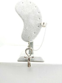 Resim Fugusugu Ankh Gotik Zincirli Tragus Sıkıştırma Küpe 