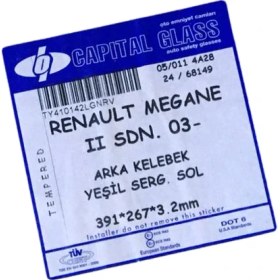 Resim Olimpia Renault Megane 2 Sedan Sol Arka Kelebek Camı Srg 2003-2010 