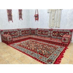 Resim Coton Şark Köşesi Şili Desen Minder Takımı Konsept Kırmızı 