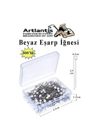 Resim Eşarp İğnesi Beyaz 300 Lü 1 Paket Türban İğnesi Başörtüsü Toplu İğne Şal Düğün Nikah Nişan Kına Sünnet Takı İğnesi 