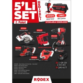 Resim Rdx Pro2 Akülü Set Planya Dekupaj Zımba Çivi Tabancası Akülü Matkap 30PCS 