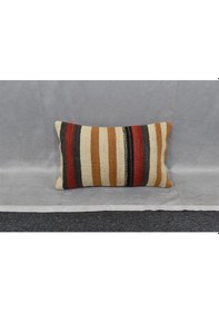 Resim Zehra Abla Halı Yeni El Dokuma Dekoratif Lumbar Kilim Kırlent Yastık Kılıfı 6587 Çok Renkli 