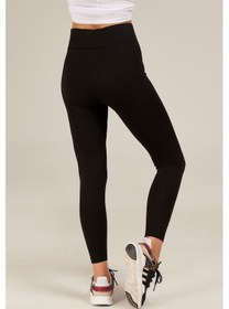 Resim Elbise Deposu Kadın Siyah Yüksek Bel Korsajlı Spor Taytsiyahs Siyah 