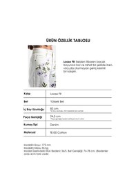Resim Itsbasic Kadın Kırık Beyaz 7s6-101 Loose Fit Çiçek Desen Nakışlı Özel Tasarım Denim Jean 