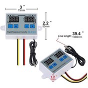 Resim Pazly Xk-w1010 12v Dijital Sıcaklık Kontrol Cihazı, 2 Renkli Led Ekranlı, Isıt/sogut Kontrol, Su Geçirmez Sensörlü Isıtıcı 