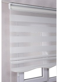 Resim Etekli Düz Zebra Kaliteli Güneşlik Stor Perde Beyaz 