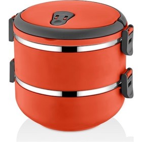 Resim Mobgift Freshbox 2 Katlı Sefer Tası Yemek Termosu Turuncu 