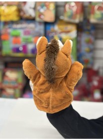 Resim Peluş 25 Cm El Kuklası Kahverengi At Kukla Çok Renkli 