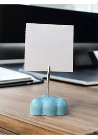 Resim Tatlı Mavi Bulut Temalı Fotoğraf Not Tutacak Hediyelik Ofis Masası Hediyelik Açık Mavi 