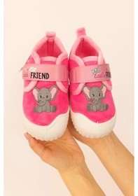 Resim Fil Baskılı Kız Çocuk Panduf Pembe 