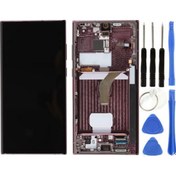 Resim Te Samsung Uyumlu S22 Ultra 5g S908e Uyumlu Çıtalı A Kalite Lcd Ekran Kırmızı+tamir Seti 