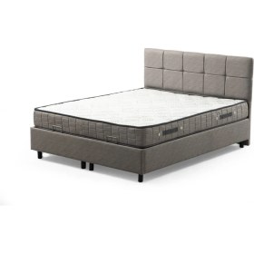 Resim Minar 90X190 Vitalia Baza Başlığı Seti - Açık Gri 