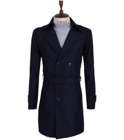 Resim Zyf Lacivert Kruvaze Erkek Trençkot 