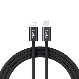 Resim Benks D46 Type-C to Lightning PD 3.0 Örgülü Şarj ve Data Kablosu 60W 2 Metre - Siyah 