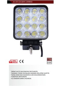 Resim 16 Led Plastik Kasa Off Road Projektör Çalışma Ve Sis Lambası 