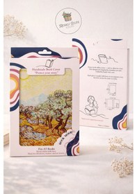 Resim Kitap Kılıfı Ve Metal Kitap Ayracı Seti Van Gogh Zeytin Ağaçları 