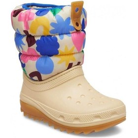 Resim Crocs Classic Neopuff Geo Shapes Boot K Çocuk Çizmesi - Bej / Multi Bej 