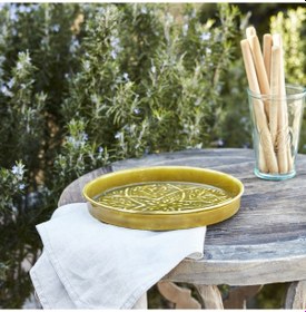 Resim Karaca Home Donna Dekoratif Tepsi Hardal 20 Cm 