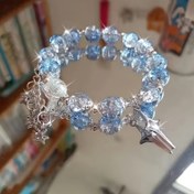 Resim Kadınlar İçin Şık Bohem Yıldız Boncuklu Bileklik - Mavi'den Şeffaf Ombre Renklere, Yıldız Süslemeli, Günlük ve Parti Takısı Hediyesi - Doğum Günü, Yıl Dönümü, Etkinlikler için Çok Amaçlı Aksesuar, Gökyüzü Temalı, Dayanıklı Toka 