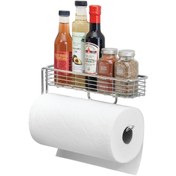 Resim KAĞIT HAVLULUK VE MALZEME SEPETİ BİRARADA TEZGAH ALTI VE DUVAR MONTAJLI 30x8x13cm 