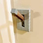 Resim 1 adet Modern 3D Baskılı Kapaklı Işık Anahtarı Kapağı - Oyun Odası için Dekoratif Plastik Duvar Plakası, Standart Toggle Anahtarlarına Uyar, 11.43 x 7.19 x 1.27 cm, Şık Gri & Ahşap Tasarım 