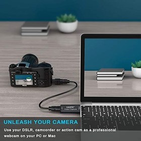 Resim USB Uzatma Kablolu Ses Video Yakalama Kartı, Giriş 4K@60FPS, Çıkış 1080P@60FPS, HDMI - USB Yakalama Kartı, DSLR, Video Kamera veya Aksiyon Kamerası (Kahve) ile Canlı Yayın ve Kayıt İçin 