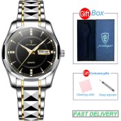 Resim Hanyang Siyah ve Kutu Poedagar Paslanmaz Çelik Erkek Izle Lüks Marka Su Geçirmez Aydınlık Askeri Kol Saatleri Iş Spor Tarzı Kuvars Saatler Yeni (Yurt Dışından) 