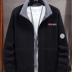 Resim Erkekler için Larsen OBM Kış Polar Ceketi - Kalın Rüzgar Geçirmez, Sıcak Tutan Yaka ve Fermuarlı Cepli, %100 Polyester Makinede Yıkanabilir Minimalist Tasarım, Açık Hava Aktiviteleri İçin 