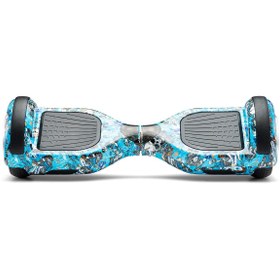 Resim CityMate Elektrikli Kaykay Scooter Hoverboard 6.5 Inch Mavi Kurukafa Grafity Desenli Akıllı -denge - D20 