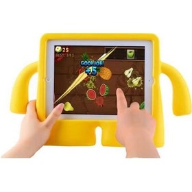Resim iPad Uyumlu Pro 10.5 (7.Nesil) Uyumlu Kılıf Standlı ve Tutma Kollu Yumuşak Silikon Çocuk Tablet Kılıfı 