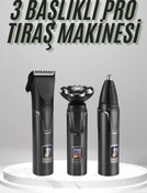 Resim Dijital Göstergeli 3 Başlıklı Tıraş Makinesi Islak Kuru Lazer Öncesi Günlük 