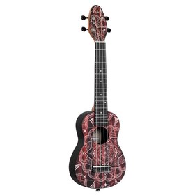 Resim Ortega K2SS-RKC Keiki Super Scale Soprano Ukulele Seti (Red Kaleidoscope) 