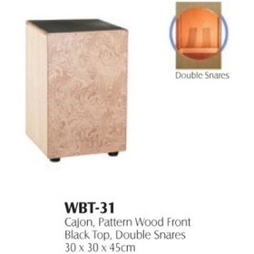 Resim Maxtone Wbt-31 Cajon Pattern Wood Front Black Top Double Snare m 