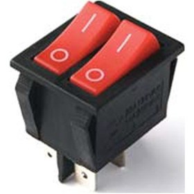 Resim İkili Işıksız Anahtar On-off 4p Kırmızı - Siyah 