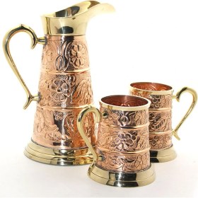 Resim Meks Pirinç 2 Bardaklı Sürahi Seti 