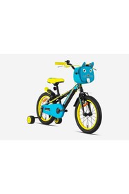 Resim Kron BOBCAT 20 Jant Vitessiz V-Fren Çantalı Çocuk Bisikleti Siyah Mavi Sarı 