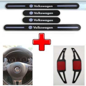 Resim Volkswagen Golf 4 Uyumlu Carbon Kapı Eşiği + F1 Kulakçık (550933024) 