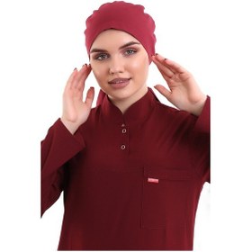 Resim Bordo Tesettür Cerrahi Bone - Tesettür Doktor Hemşire Bonesi-Standart-4809 Bordo 