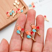 Resim 10 Adet Çok Renkli Emaye Balon Büyüleri, DIY Takı Yapımı için Alaşımlı Metal Pandantif, El Yapımı Kolye ve Küpe El Sanatları Aksesuarları 