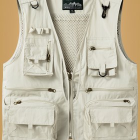 Resim Erkekler için Hafif Nylon Olta Yeleği Çeşitli Cep ve Fermuar ile - Ayarlanabilir Mesh Astarlı Kolsuz Ceket, Outdoor Aktiviteler, Koşu ve Olta için, Olta Aksesuarları 