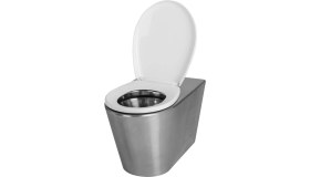 Resim Normo Paslanmaz Çelik Klozet S Çıkışlı-Taharet Çubuklu 370x580x350mm (NRC-6035-SBXX) 