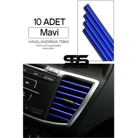Resim STS Oto Aksesuar Araç Içi Klima Havalandırma Izgarası Mavi Trim Seti Film Şerit Havalandırma Izgarası Mavi Trim Şerit 