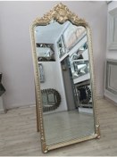 Resim Ayna Denizi Princess Shiny Gold Model Platin Altın Renk Dekoratif Ayaklı Boy Aynası 