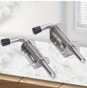 Resim Willowhaven Kalın 2mm Paslanmaz Çelik 5ınch 2ad Yaylı Sürgü Kapı Kilidi Dolap Ekipmanı 